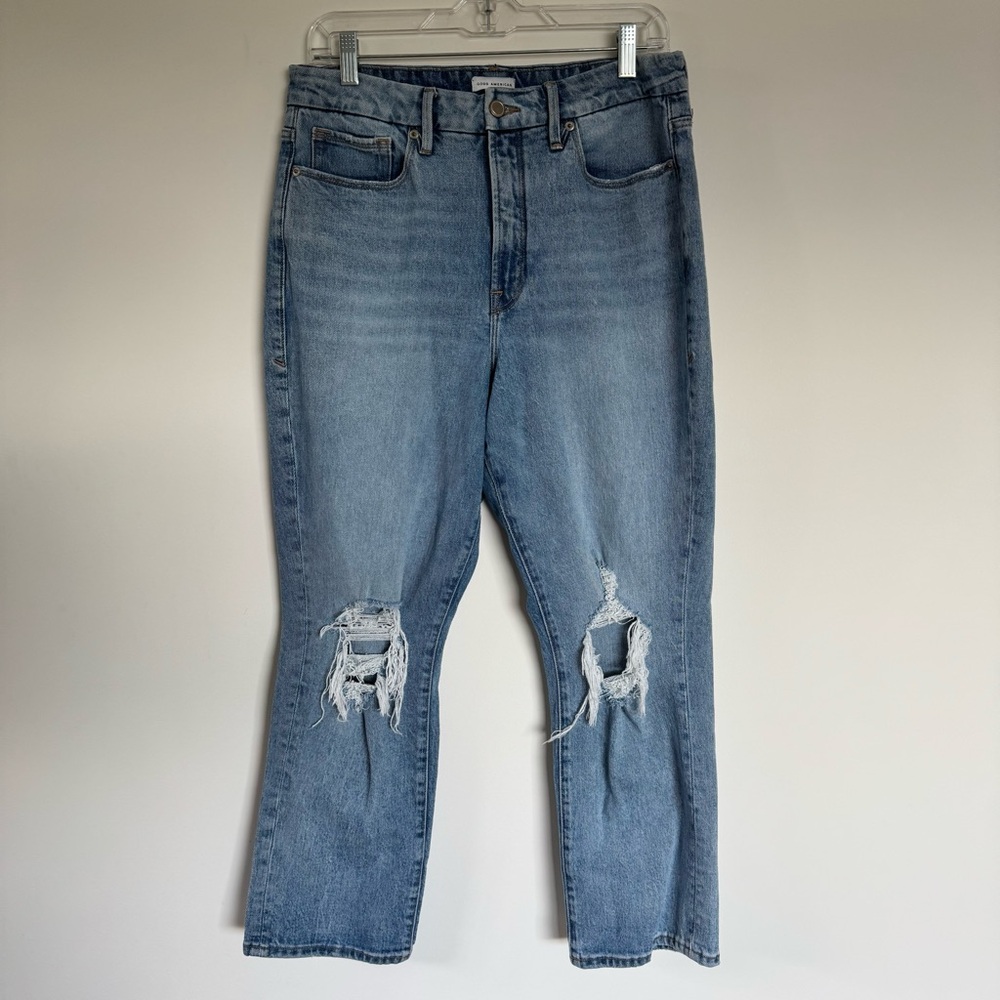Good American Stovepipe Distressed Jeans Size 12/31